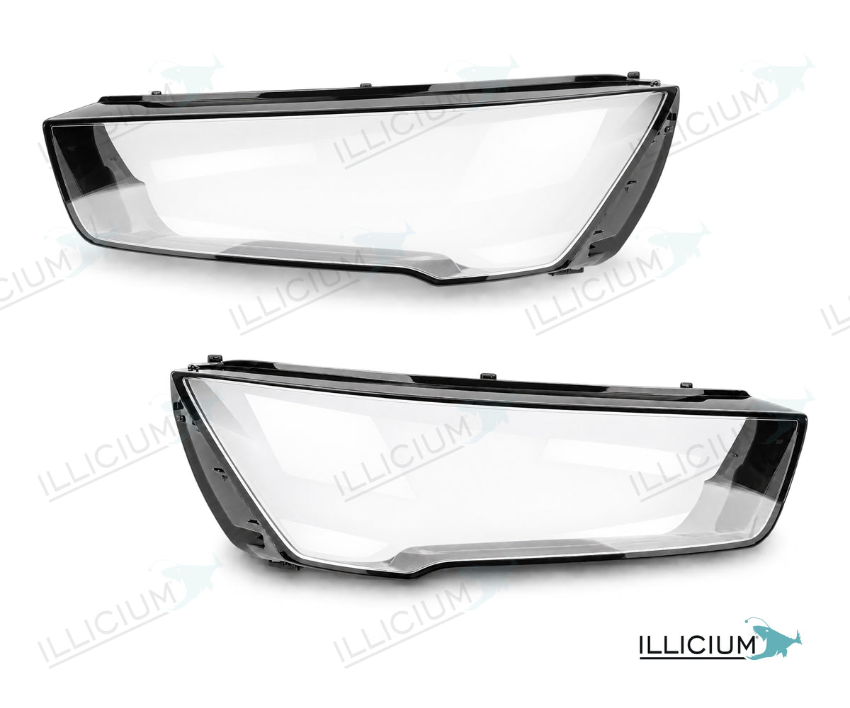 Audi A1/S1 8X Facelift – Streuscheiben als Paar, links und rechts in Fahrtrichtung, Produktillustration mit ILLICIUM-Logo