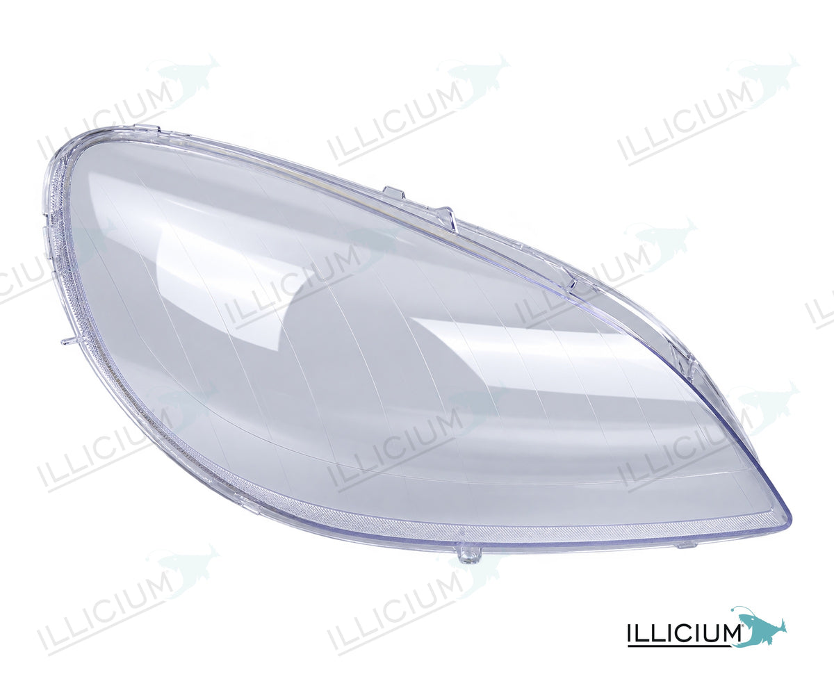 B-Klasse W245 · Artikel A31-4662 – Scheinwerferglas rechts in Fahrtrichtung, Produktillustration mit ILLICIUM-Logo