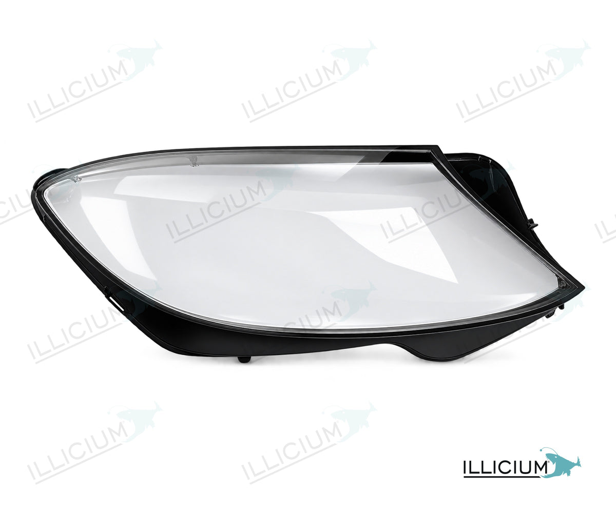 S-Klasse W222 · Vorfacelift – Scheinwerferglas rechts in Fahrtrichtung, Produktillustration mit ILLICIUM-Logo
