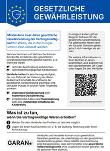 Harmonisierte Mitteilung der EU: Mindestens zwei Jahre gesetzliche Gewährleistung der Vertragsmäßigkeit für Waren, die in der Europäischen Union verkauft werden.