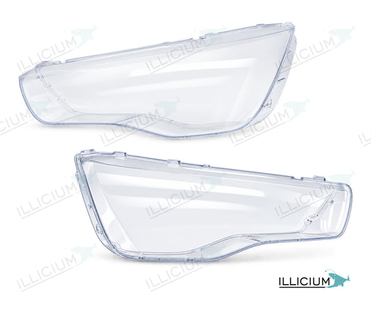 Audi A1 8X Vorfacelift – Streuscheiben als Paar, links und rechts in Fahrtrichtung, Produktillustration mit ILLICIUM-Logo