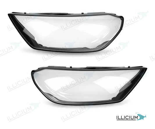 Audi A1 GB – Streuscheiben als Paar, links und rechts in Fahrtrichtung, Produktillustration mit ILLICIUM-Logo