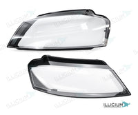 Audi A3 8P Facelift – Streuscheiben Paar links und rechts, Produktillustration mit ILLICIUM-Logo