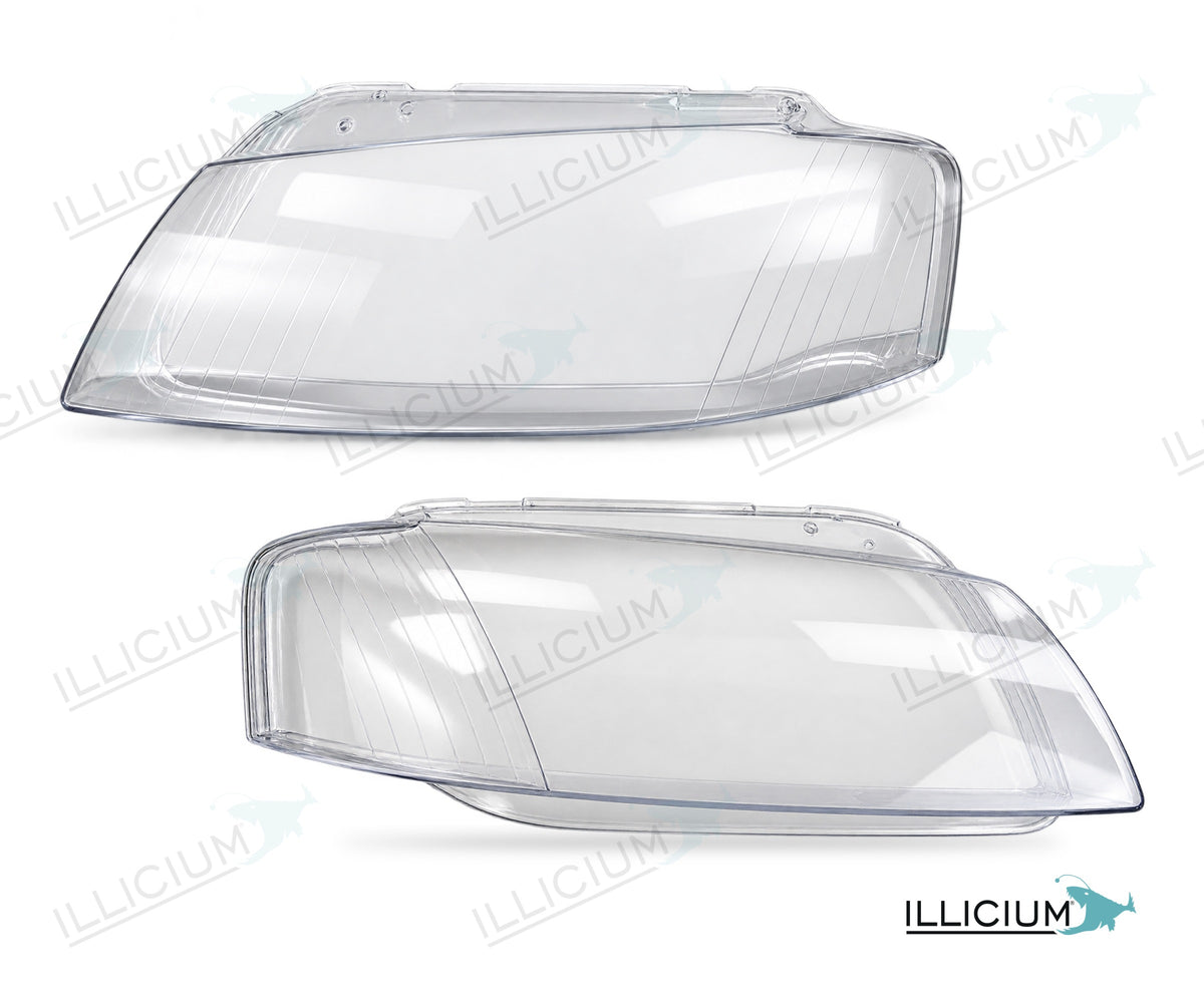 Audi A3 8P Vorfacelift – Streuscheiben Paar links und rechts, Produktillustration mit ILLICIUM-Logo