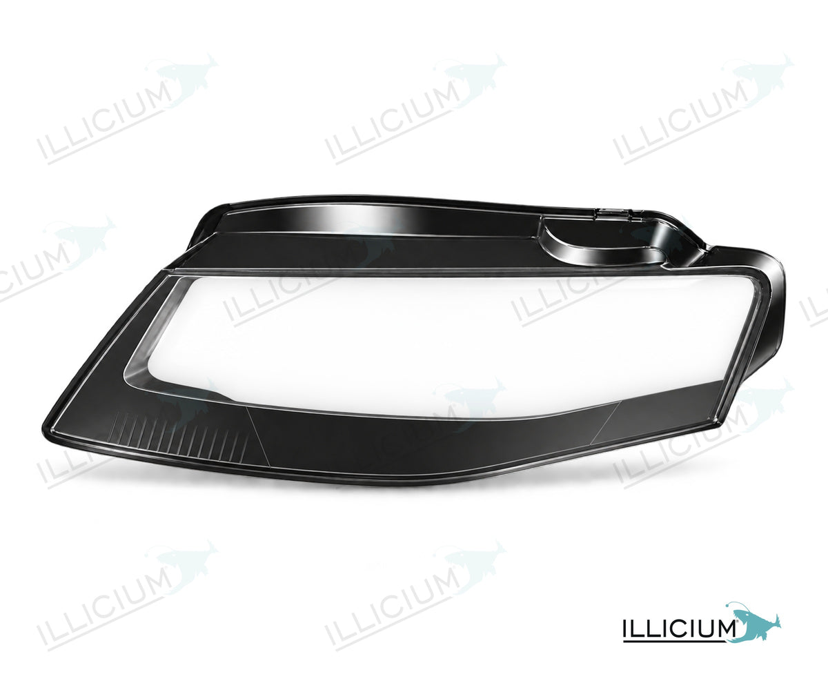 Audi A4 B8 Vorfacelift – Streuscheiben links in Fahrtrichtung, Produktillustration mit ILLICIUM-Logo