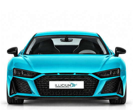 Audi R8 4S – Frontansicht in Türkis Metallic mit ILLICIUM-Kennzeichen