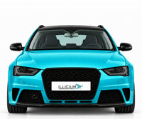 Audi RS4 B8 – Frontansicht in Türkis Metallic mit ILLICIUM-Kennzeichen