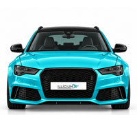 Audi RS6 C7 Vorfacelift – zusätzliche Frontansicht in Türkis Metallic mit ILLICIUM-Kennzeichen