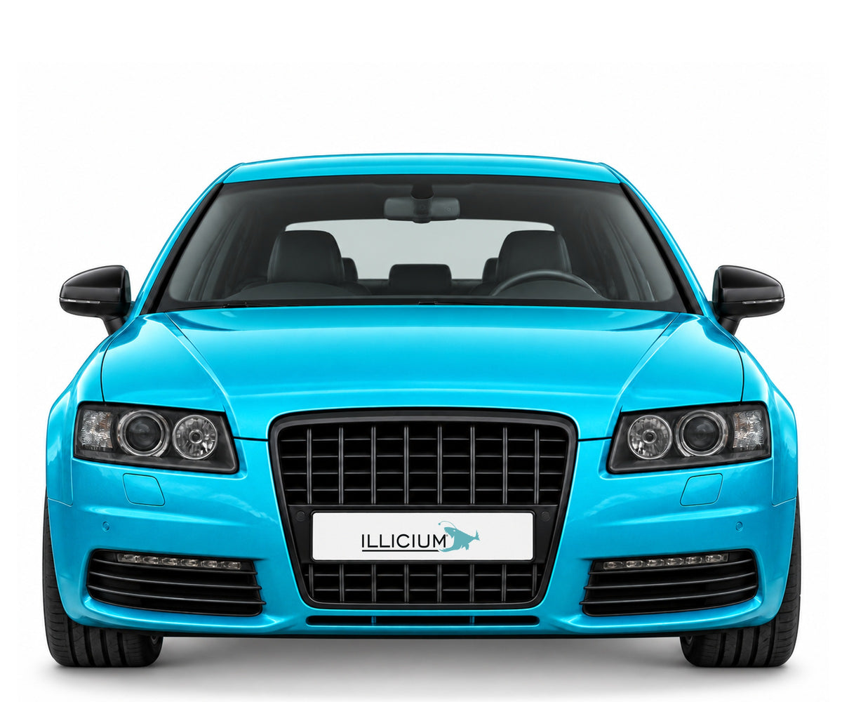 Audi S6 C6 – Frontansicht in Türkis Metallic mit ILLICIUM-Kennzeichen