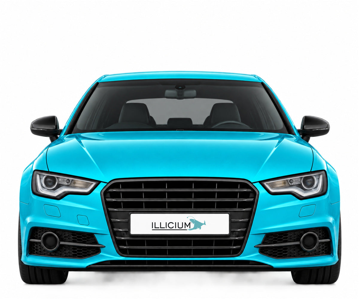 Audi S6 C7 Vorfacelift mit Xenon plus – Frontansicht in Türkis Metallic mit ILLICIUM-Kennzeichen