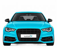 Audi S6 C7 Vorfacelift mit Xenon plus – Frontansicht in Türkis Metallic mit ILLICIUM-Kennzeichen