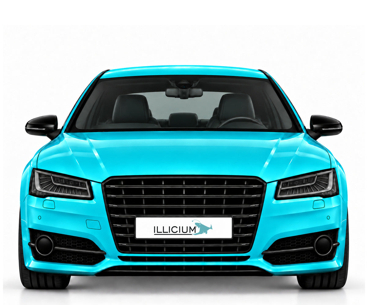 Audi S8 D4 – Frontansicht in Türkis Metallic mit ILLICIUM-Kennzeichen