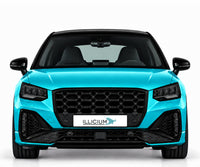 Audi SQ2 GA – Frontansicht in Türkis Metallic mit ILLICIUM-Kennzeichen