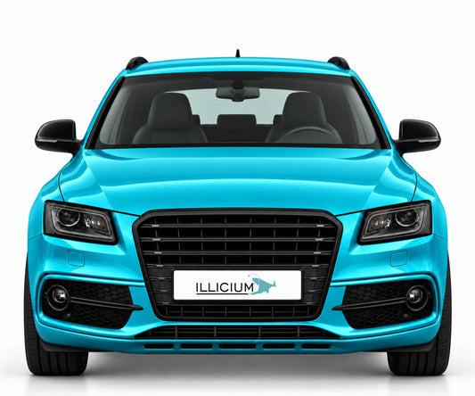 Audi SQ5 8R – Frontansicht in Türkis Metallic mit ILLICIUM-Kennzeichen