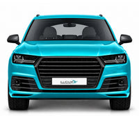 Audi SQ7 4M Vorfacelift – Frontansicht in Türkis Metallic mit ILLICIUM-Kennzeichen