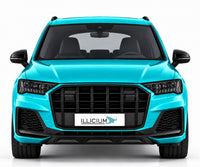 Audi SQ7 4M – Frontansicht in Türkis Metallic mit ILLICIUM-Kennzeichen
