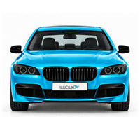 BMW F01 / F02 / F03 / F04 · Vorfacelift – 7er Limousine M Sport F01 06/2009, Frontansicht in Türkis Metallic mit schwarzen Anbauteilen und ILLICIUM-Kennzeichen