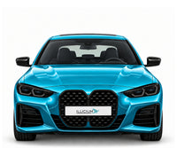 BMW G22 / G23 · Hauptansicht – M440i xDrive Coupé · Frontausführung 2020, Frontansicht in Türkis Metallic mit schwarzen Anbauteilen und ILLICIUM-Kennzeichen