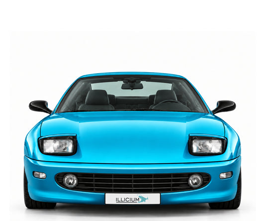 Ferrari 456M GT – Frontansicht in Türkis Metallic mit Original-ILLICIUM-Kennzeichen; Produktillustration