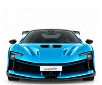Ferrari SF90 XX Stradale – Frontansicht in Türkis Metallic mit Original-ILLICIUM-Kennzeichen; Produktillustration