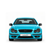 CL203 · Sportcoupé · Vorfacelift – Fahrzeugillustration in Türkis Metallic, schwarze Anbauteile, neutrale Emblemform und ILLICIUM-Kennzeichen