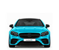 C238-VFL · E53 AMG Coupé · VFL – Fahrzeugillustration in Türkis Metallic, schwarze Anbauteile, neutrale Emblemform und ILLICIUM-Kennzeichen