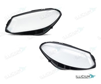 B-Klasse W246 · Facelift – Scheinwerferglas Paar, links und rechts in Fahrtrichtung, Produktillustration mit ILLICIUM-Logo