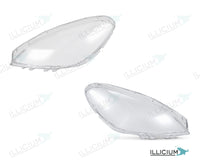 B-Klasse W246 · Vorfacelift – Scheinwerferglas Paar, links und rechts in Fahrtrichtung, Produktillustration mit ILLICIUM-Logo