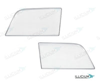 C-Klasse W202 · Clear-Aftermarket LENH-BZ071 – Scheinwerferglas Paar, links und rechts in Fahrtrichtung, Produktillustration mit ILLICIUM-Logo