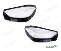 C-Klasse W206 · Vorfacelift – Scheinwerferglas Paar, links und rechts in Fahrtrichtung, Produktillustration mit ILLICIUM-Logo