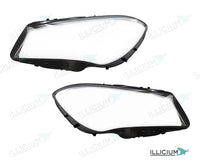 CLA C117 · Facelift – Scheinwerferglas Paar, links und rechts in Fahrtrichtung, Produktillustration mit ILLICIUM-Logo