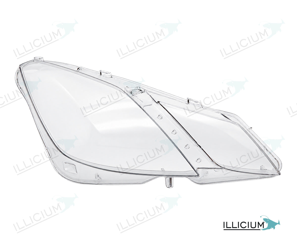 E-Klasse C207 · Vorfacelift – Scheinwerferglas rechts in Fahrtrichtung, Produktillustration mit ILLICIUM-Logo