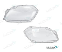GL X166 · Vorfacelift – Scheinwerferglas Paar, links und rechts in Fahrtrichtung, Produktillustration mit ILLICIUM-Logo