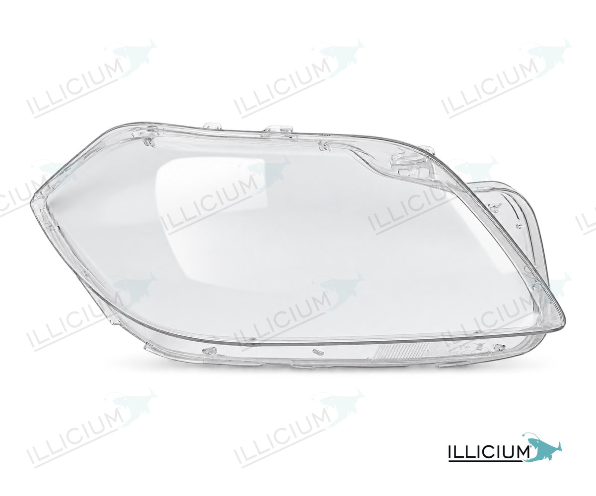 GL X166 · Vorfacelift – Scheinwerferglas rechts in Fahrtrichtung, Produktillustration mit ILLICIUM-Logo