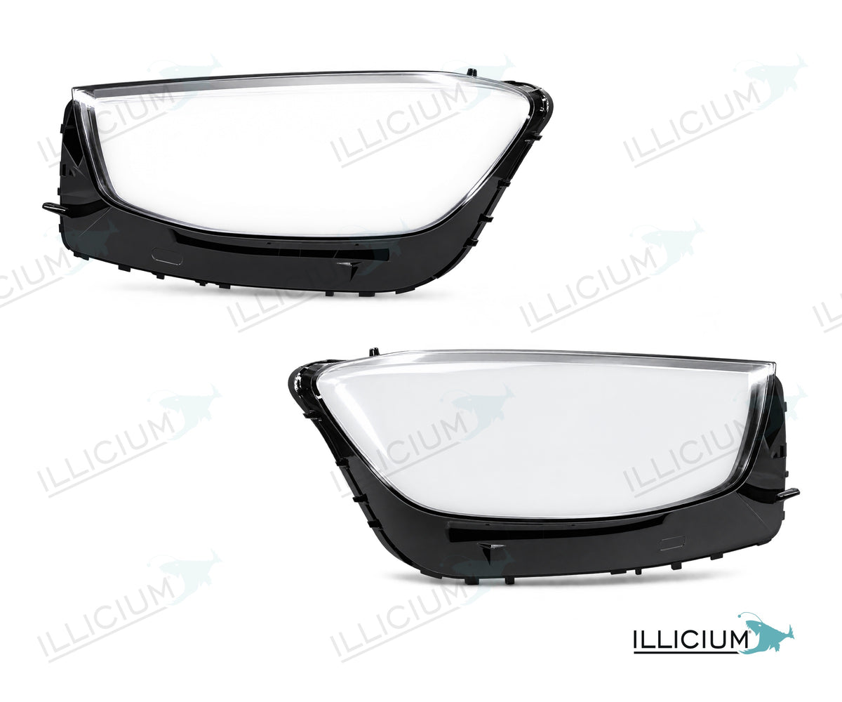 GLC X253 · Facelift – Scheinwerferglas Paar, links und rechts in Fahrtrichtung, Produktillustration mit ILLICIUM-Logo