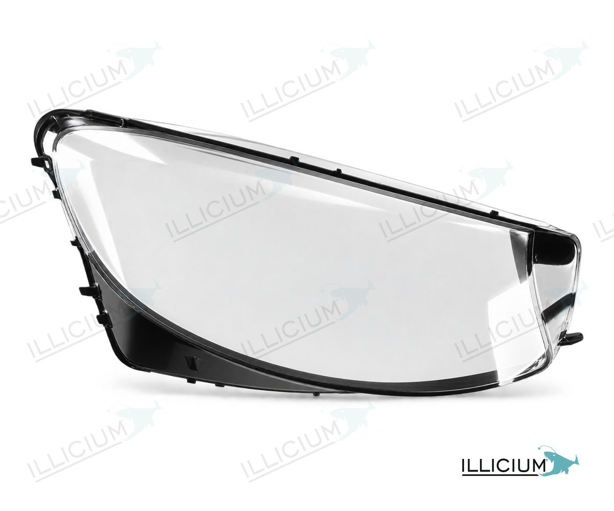 GLC X253 · Vorfacelift – Scheinwerferglas rechts in Fahrtrichtung, Produktillustration mit ILLICIUM-Logo