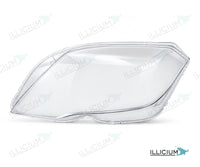 GLK X204 · Facelift – Scheinwerferglas links in Fahrtrichtung, Produktillustration mit ILLICIUM-Logo