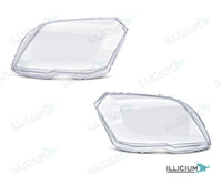 GLK X204 · Vorfacelift – Scheinwerferglas Paar, links und rechts in Fahrtrichtung, Produktillustration mit ILLICIUM-Logo