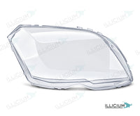 GLK X204 · Vorfacelift – Scheinwerferglas rechts in Fahrtrichtung, Produktillustration mit ILLICIUM-Logo