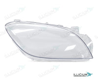 ML W166 – Scheinwerferglas rechts in Fahrtrichtung, Produktillustration mit ILLICIUM-Logo