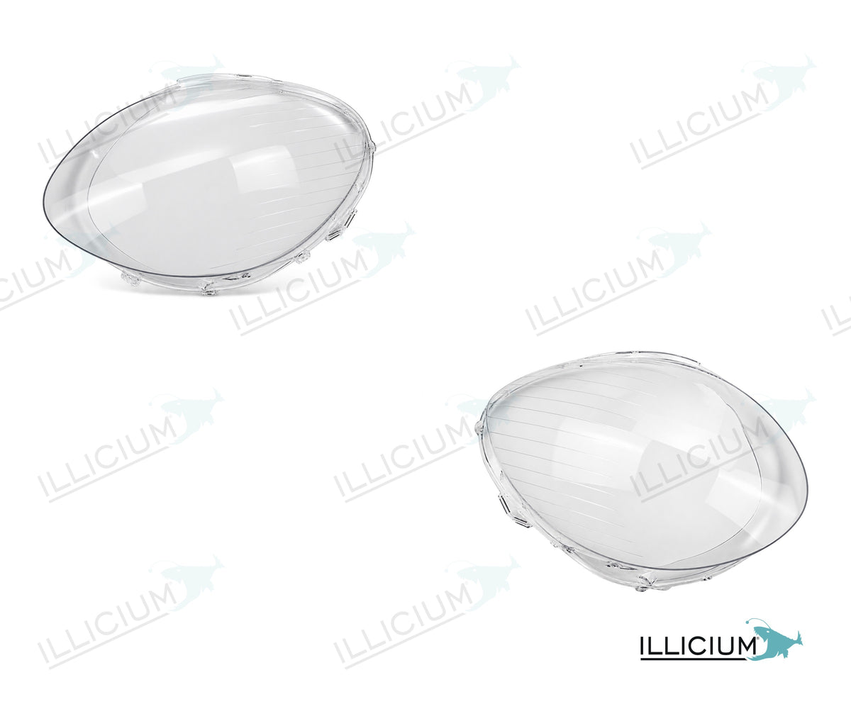 R-Klasse W251 · Vorfacelift – Scheinwerferglas Paar, links und rechts in Fahrtrichtung, Produktillustration mit ILLICIUM-Logo