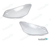 S-Klasse W221 · Facelift – Scheinwerferglas Paar, links und rechts in Fahrtrichtung, Produktillustration mit ILLICIUM-Logo