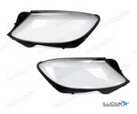 S-Klasse W222 · Vorfacelift – Scheinwerferglas Paar, links und rechts in Fahrtrichtung, Produktillustration mit ILLICIUM-Logo