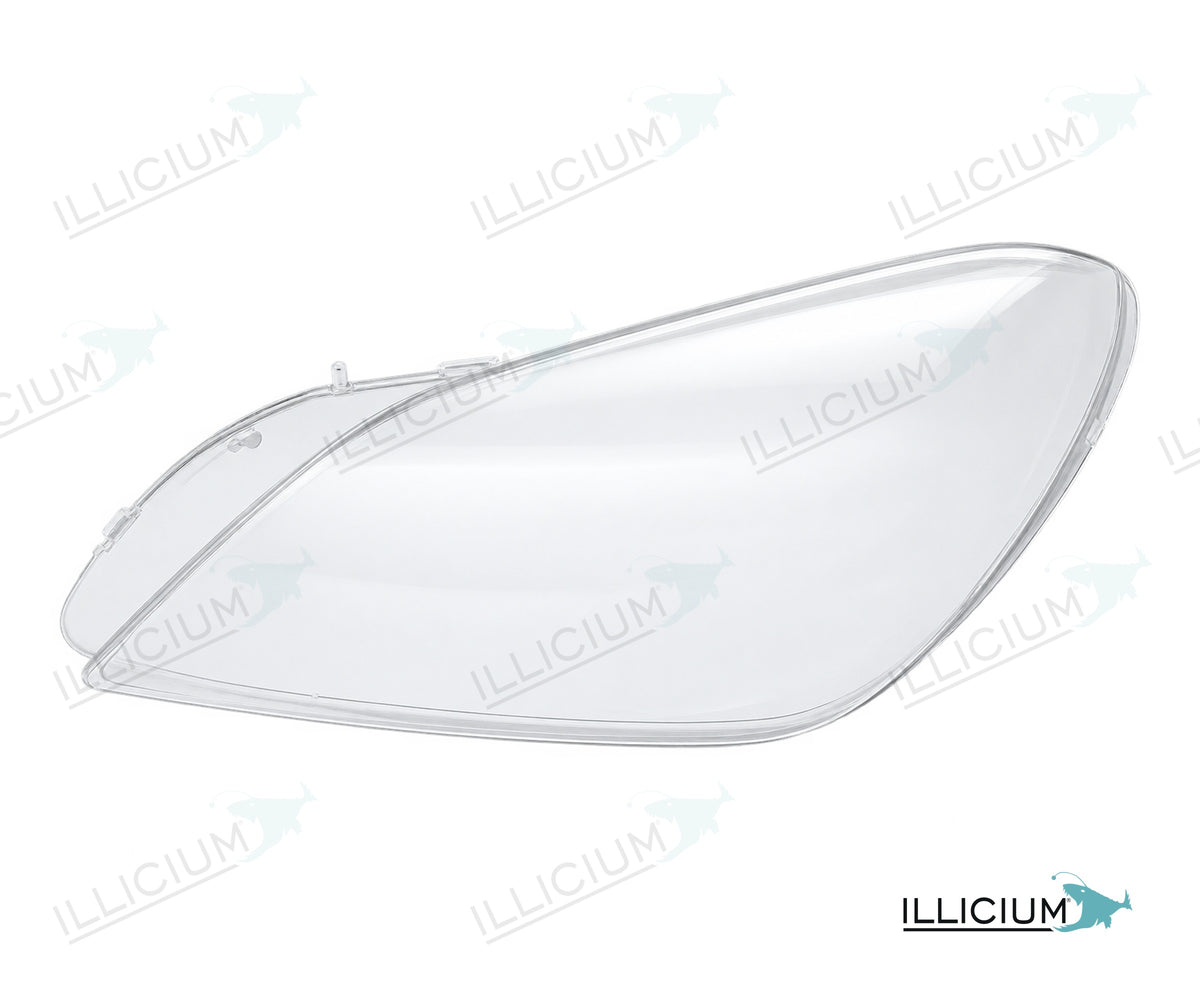 SLK R172 · Händlerangabe 2012–2016 – Scheinwerferglas links in Fahrtrichtung, Produktillustration mit ILLICIUM-Logo