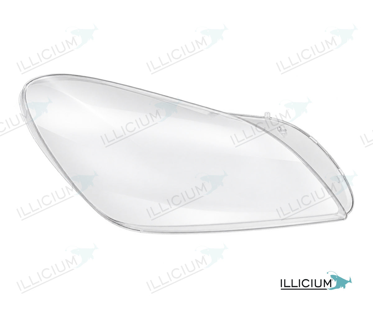 SLK R172 · Händlerangabe 2012–2016 – Scheinwerferglas rechts in Fahrtrichtung, Produktillustration mit ILLICIUM-Logo