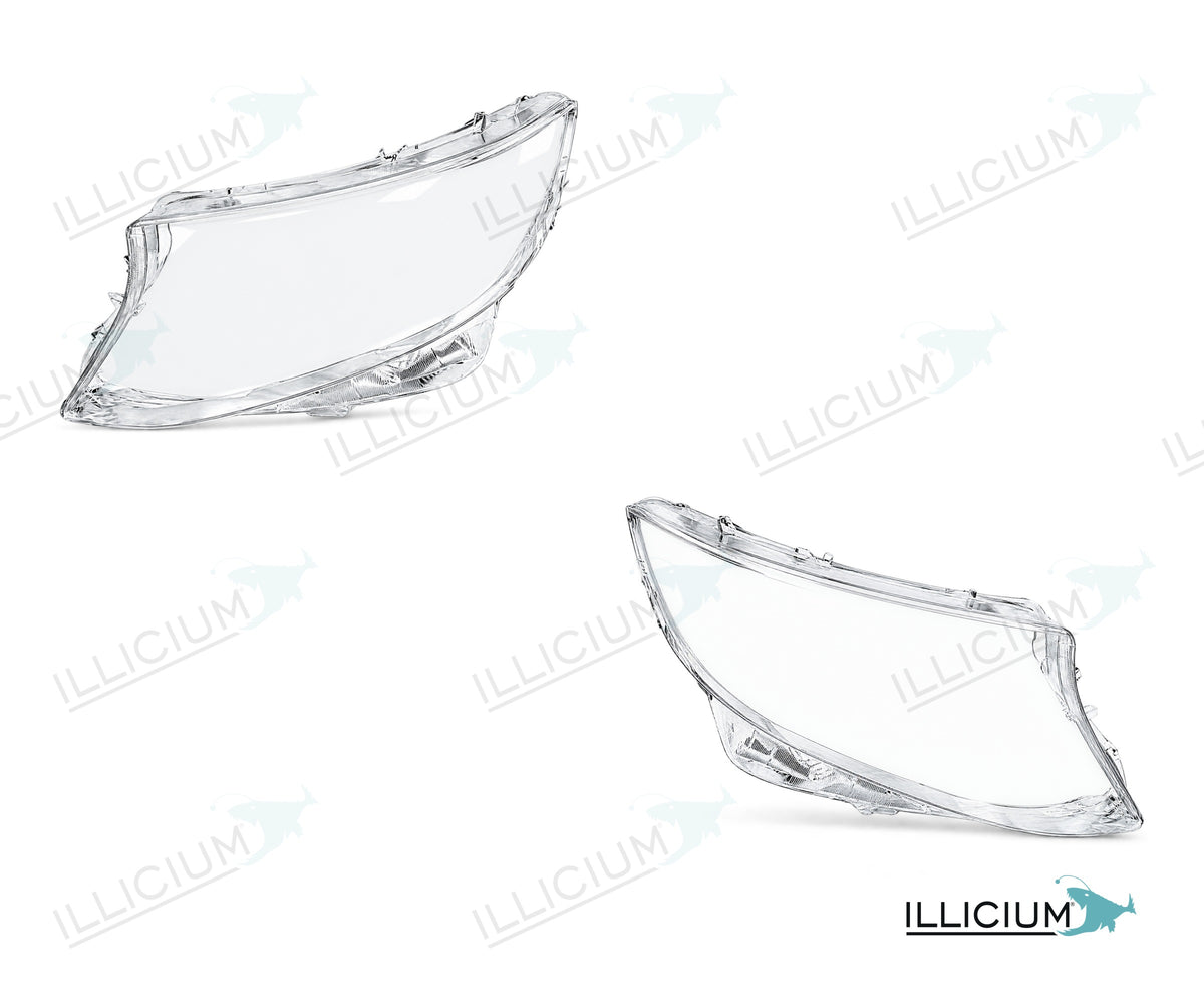 Vito W447 · konkrete Händlerausführung – Scheinwerferglas Paar, links und rechts in Fahrtrichtung, Produktillustration mit ILLICIUM-Logo
