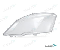 Vito W639 · Facelift – Scheinwerferglas links in Fahrtrichtung, Produktillustration mit ILLICIUM-Logo