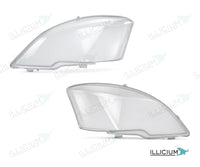 Vito W639 · Facelift – Scheinwerferglas Paar, links und rechts in Fahrtrichtung, Produktillustration mit ILLICIUM-Logo