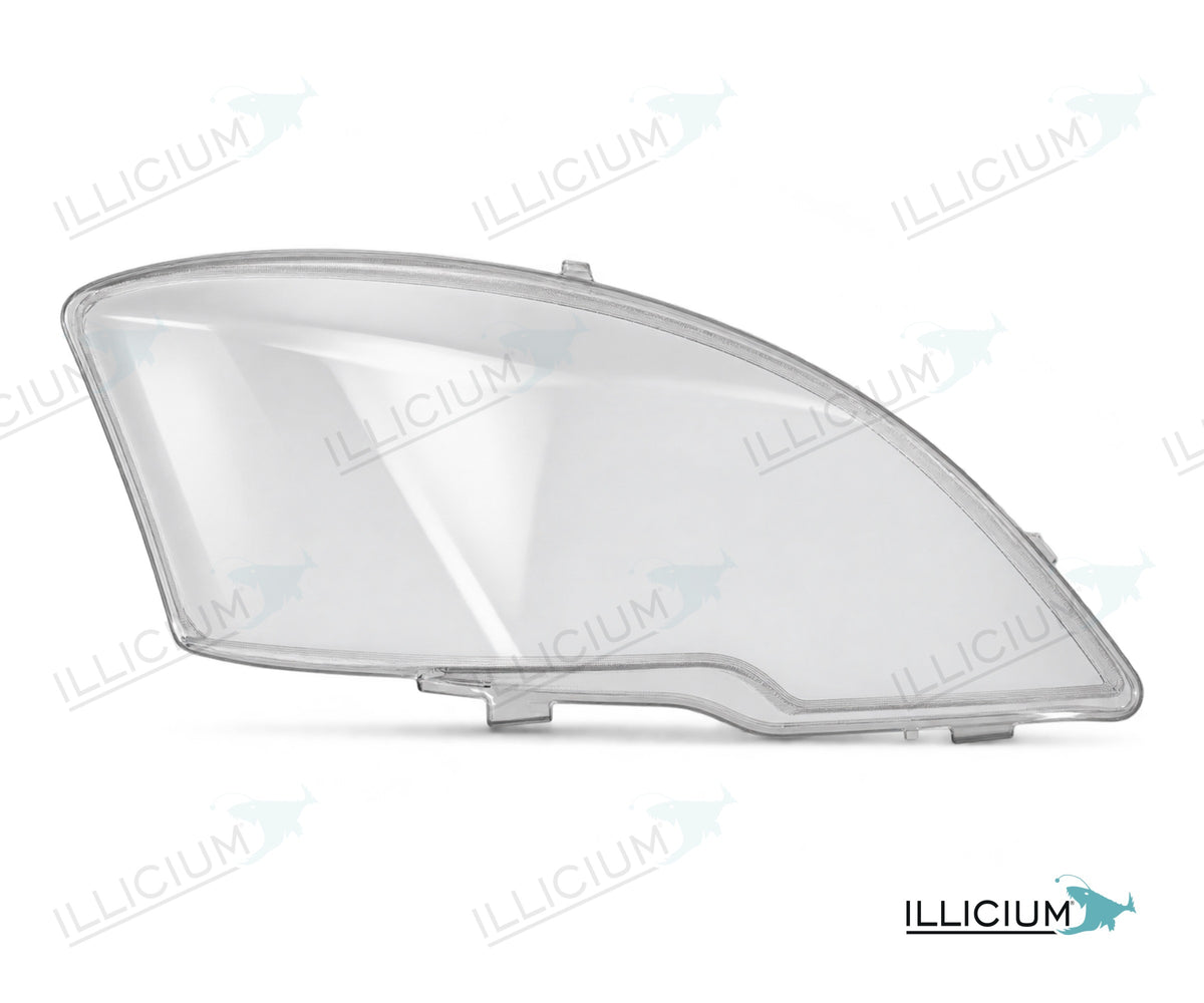 Vito W639 · Facelift – Scheinwerferglas rechts in Fahrtrichtung, Produktillustration mit ILLICIUM-Logo