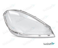 A-Klasse W169 · Händlerangabe 2009–2012 – Scheinwerferglas rechts in Fahrtrichtung, Produktillustration mit ILLICIUM-Logo